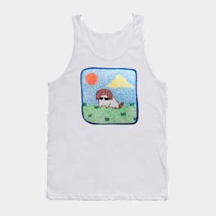 Doge sunglasses, Character dog, Pencil color drawing Tank Top